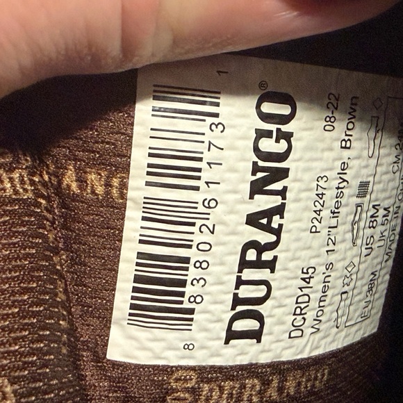 Durango Womes 12" Lifestyle Western Boots Size 8 🤎 - Picture 5 of 6